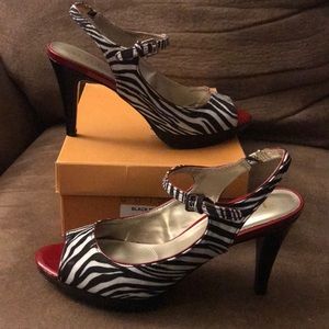 Black and white heels